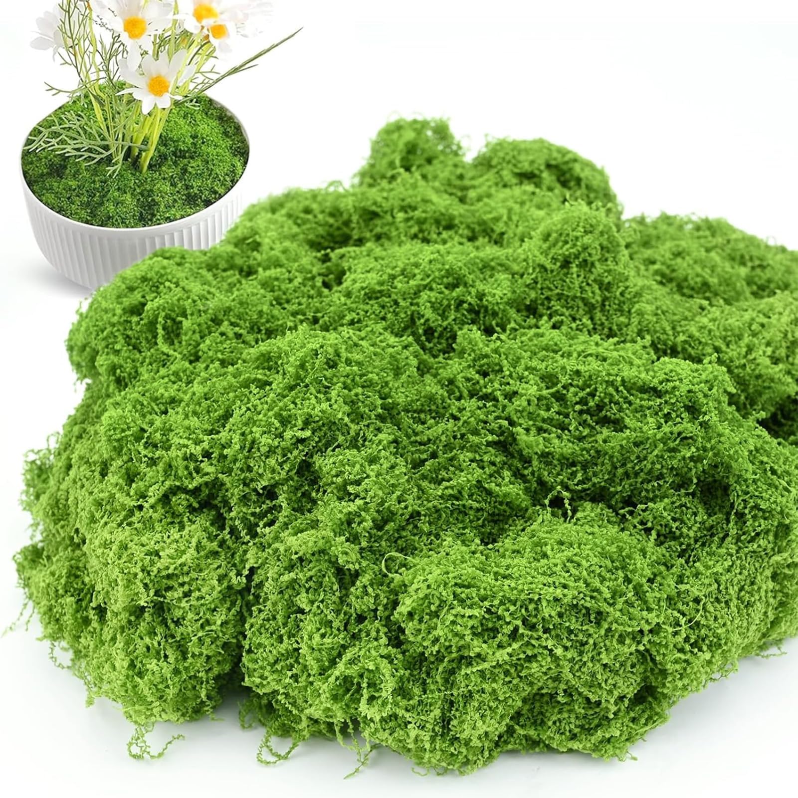 KYEDGC 100g Natural Dark Green Artificial Moss for Indoor Plant Pots Crafts, Garden, Office, Christmas and New Year Home Decoration