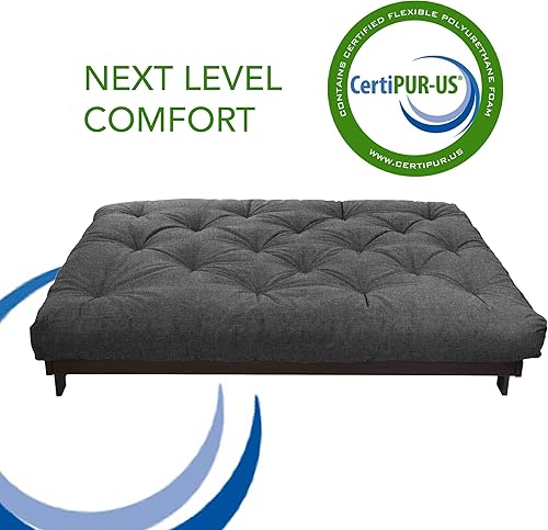 Miniatura 119 de Poly Solid - Colchón de futón completo, 8 pulgadas, color azul polvoriento Negro -,Azul,rosado (Blush Pink),Borgoña,Burnt orange,2-Burnt