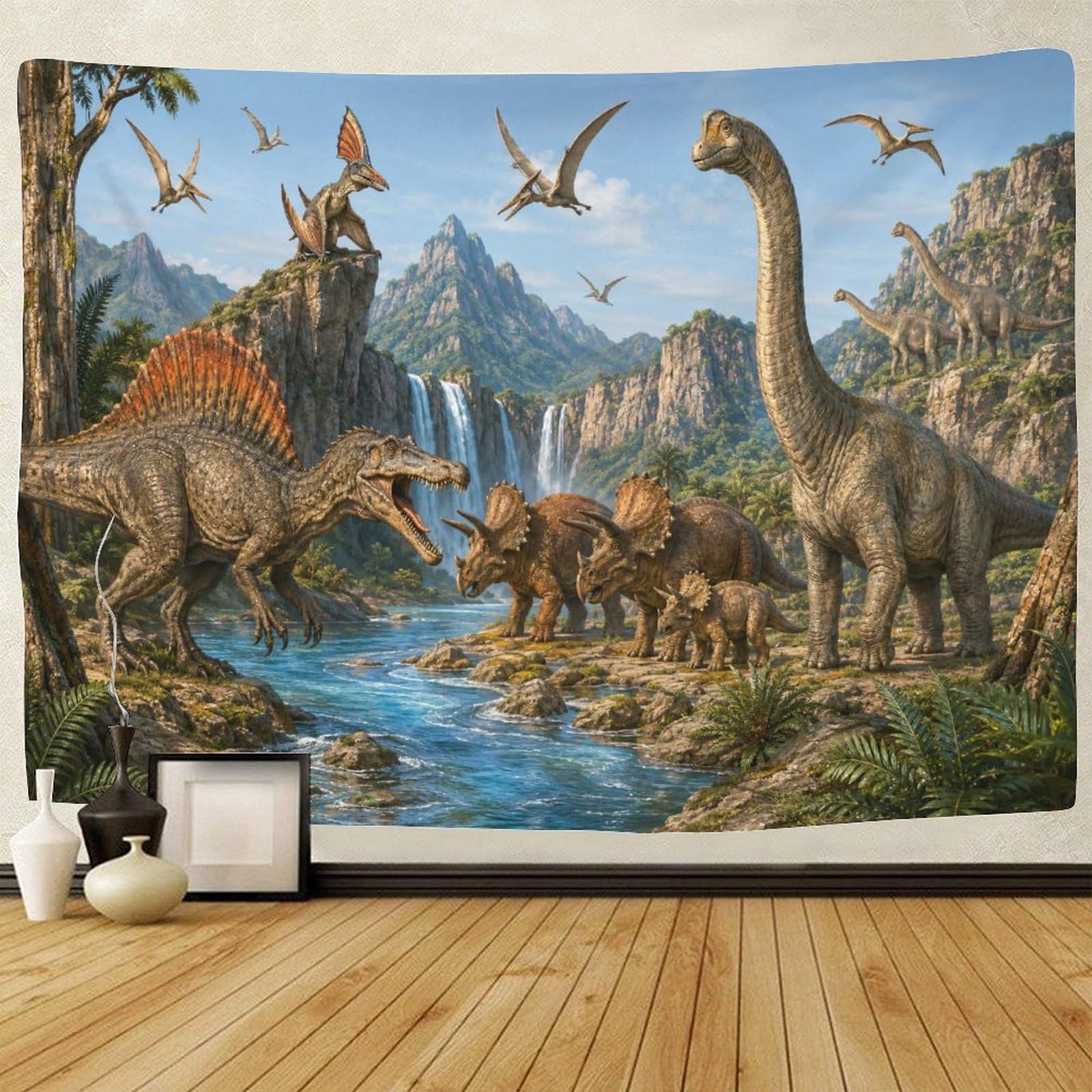 GPMNBCXZK Dinosaur World Wall Tapestry 3D Print Wall Art Decor Tapestries Poster Home Decoration Living Room Dorm 130cmx150cm