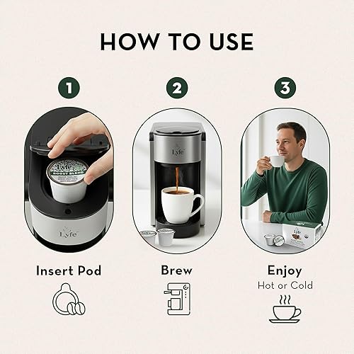 Miniatura 5 de Lyfe Prepare K-Cups de café orgánico de hongos con melena de león, chaga y cordyceps para energía durante todo el día, enfoque y apoyo inmunológico,