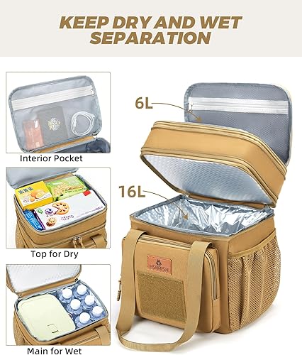 Miniatura 3 de HSHRISH Lonchera táctica expandible extragrande para adultos, bolsa de almuerzo aislada impermeable con mucho espacio de almacenamiento, bolsa