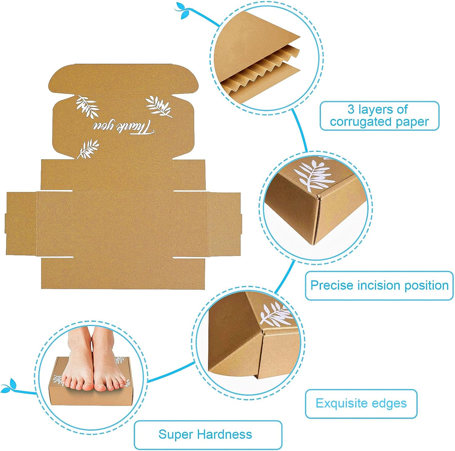 配送ボックス 内寸 9 x 6 x 3インチ ブラウン スモール メーリングボックス 25パック 段ボール箱メーラー (9 x 6