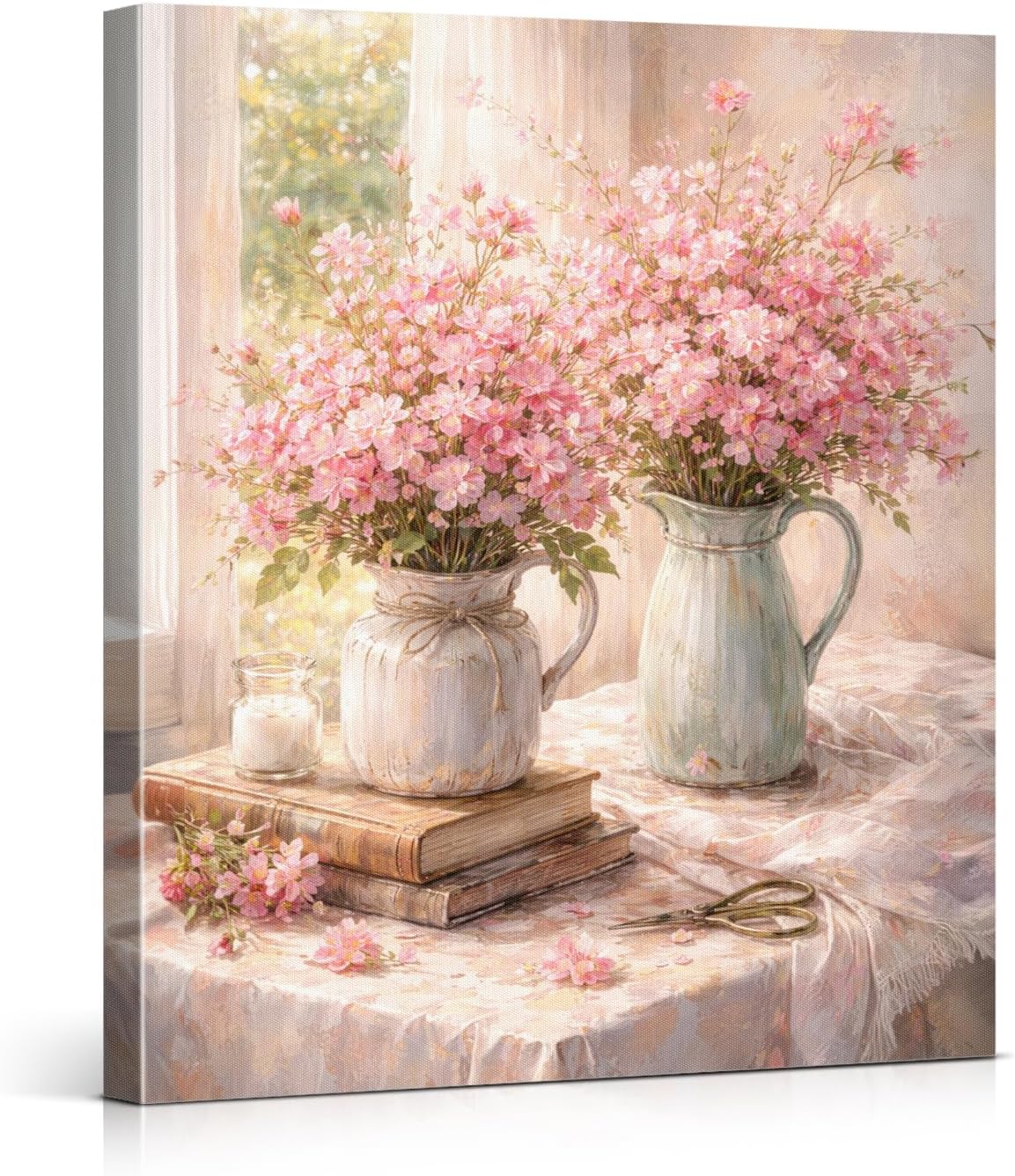 Amazon.com: Pink Floral Wall Art Print - Vintage Girly Flower Bouquet ...