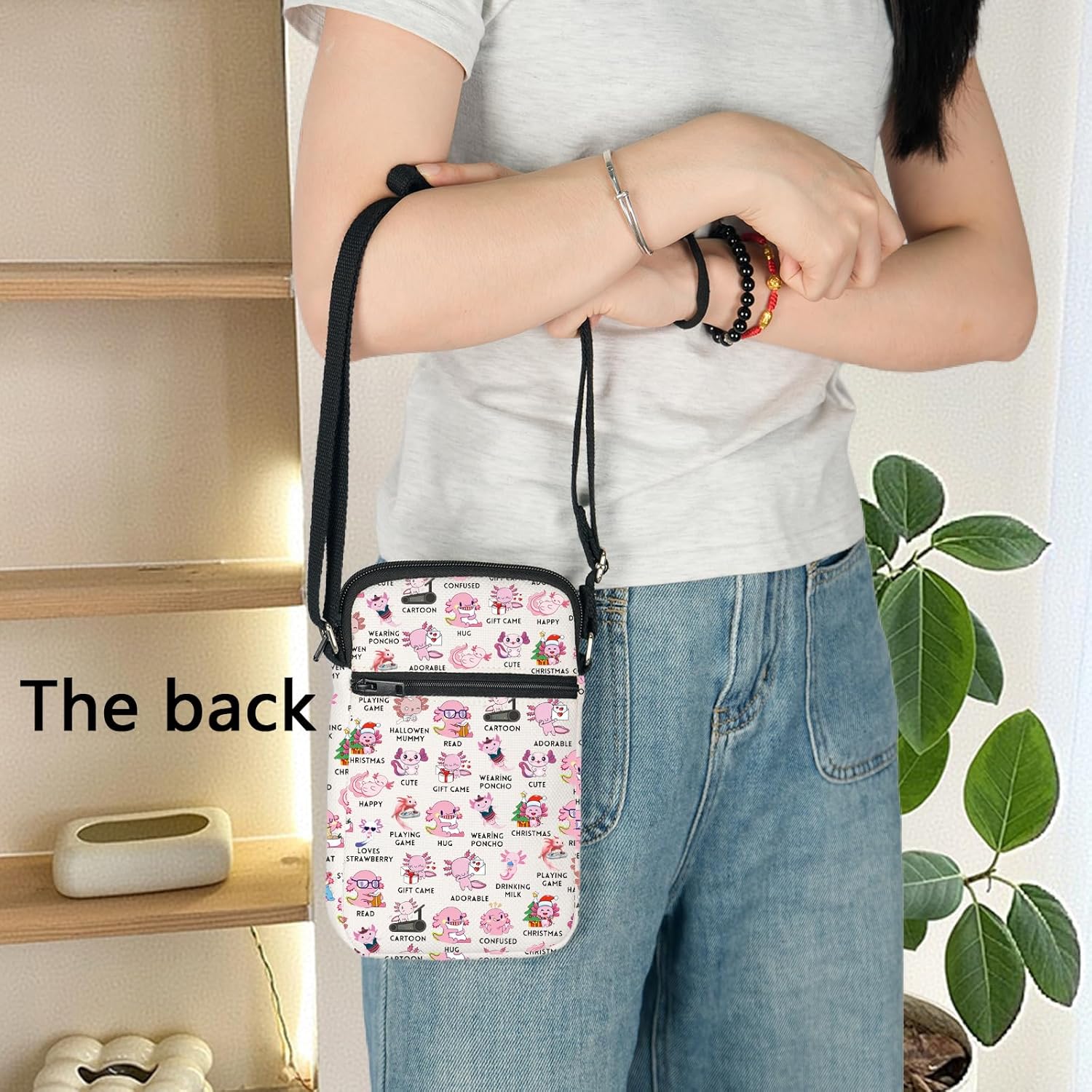 KEYCHIN Axolotl Crossbody Bag Axolotl Amphibian Lover Gifts Axolotls Of The World Shoulder Bag Salamander Merchandise - Image 7