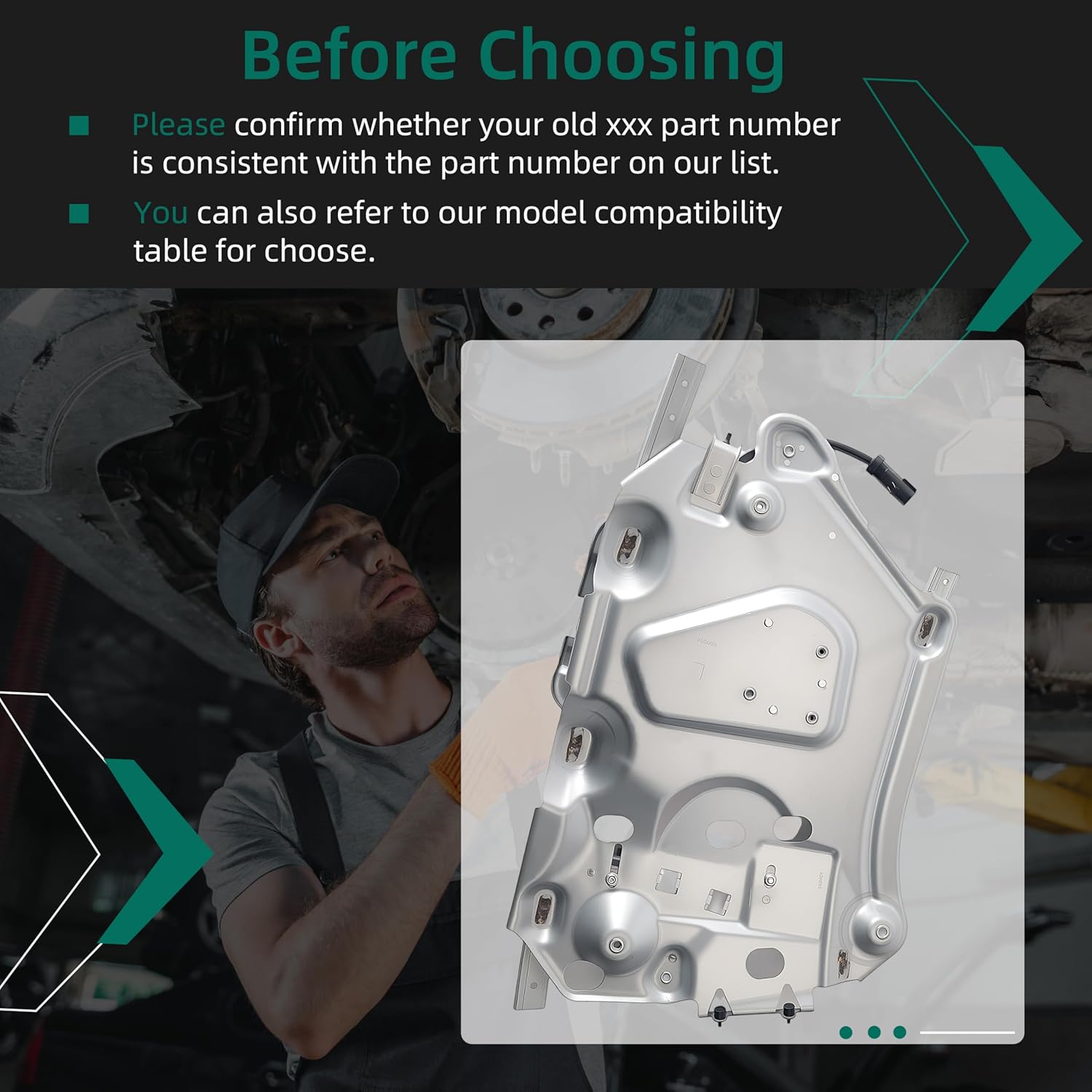 Rear Driver Side Power Window Regulator with Panel & Motor Fit for Chrysler Sebring 1996-2006#751-284 5066041AA