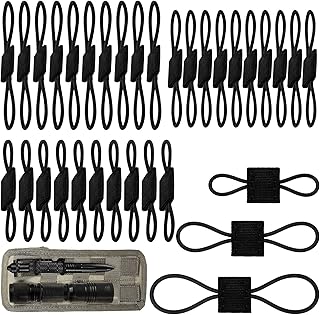 Waydress 30 Pieces 3 Sizes Tactical Gear Holder Clip Molle Web Elastic Webbing Retainer Binding Ribbon Buckle Vests for Tactical Backpacks Molle Bags