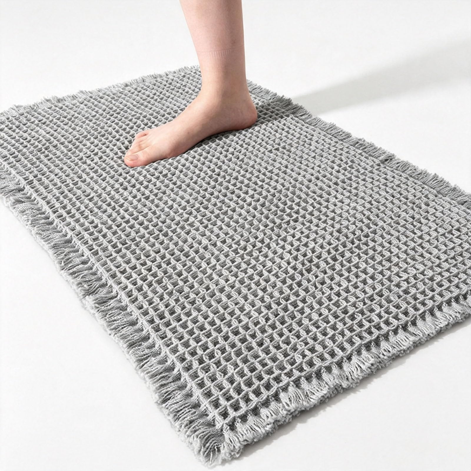 Tapis Absorbant Salle De Bain, Conception De Bord à Glands, Polyester