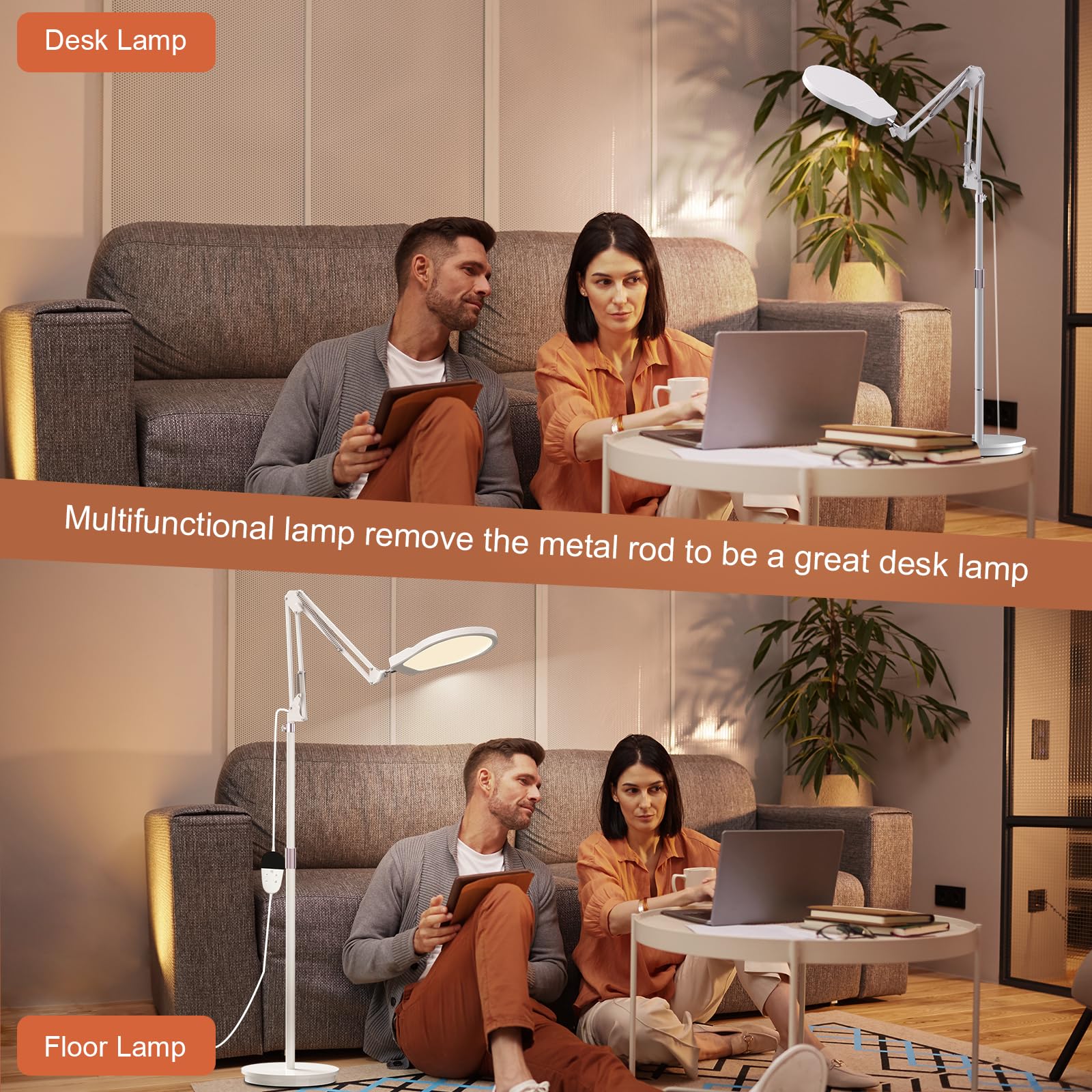 Lampada SAD, Lampada SAD 3 in 1, Lampada Daylight Luce con Telecomando, Daylight Lampada per Lettura/Ufficio/Casa (Bianca)