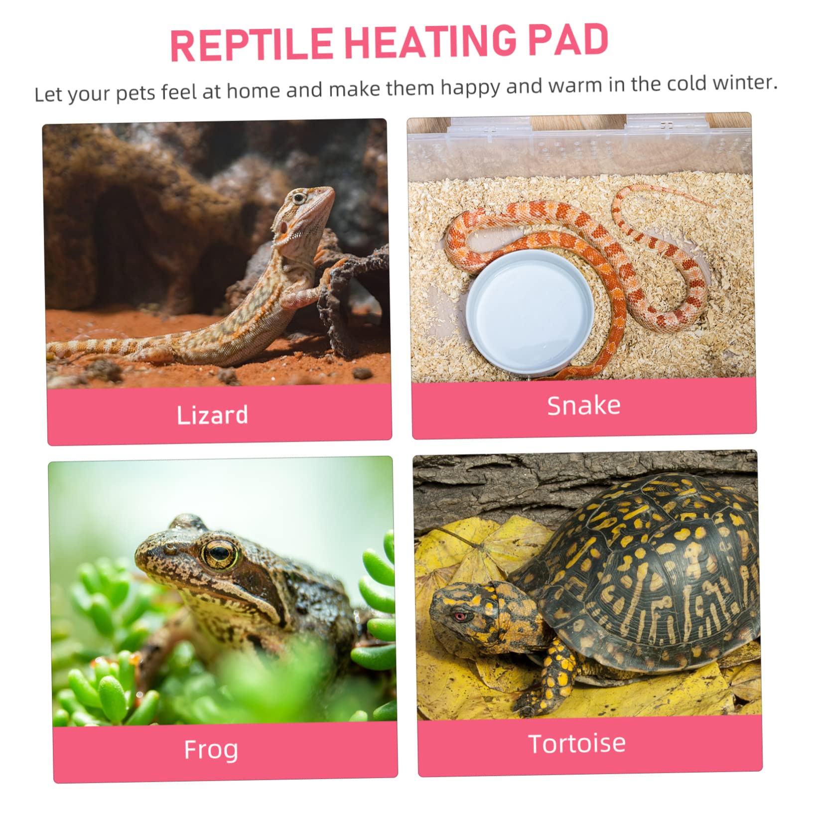 SEWOART 3sets Reptile Heat Mat Pet Heating Pad for Snake Lizard Turtle Reflective Film Warmer 3pcs*3