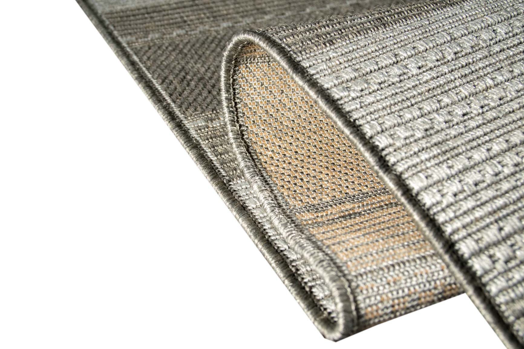 Traum Teppich Sisal Optik Küchenteppich moderner Läufer Flachgewebe gestreift in grau beige Größe 120x170 cm