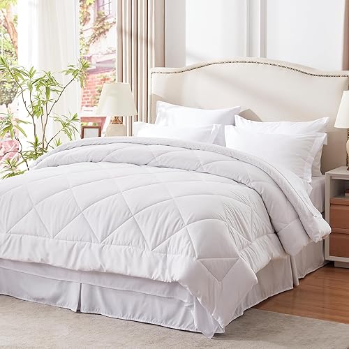 NexHome Juego de edredón Queen - Juego de ropa de cama de 8 piezas para todas las estaciones con edredón, sábana encimera, sábana bajera, falda de