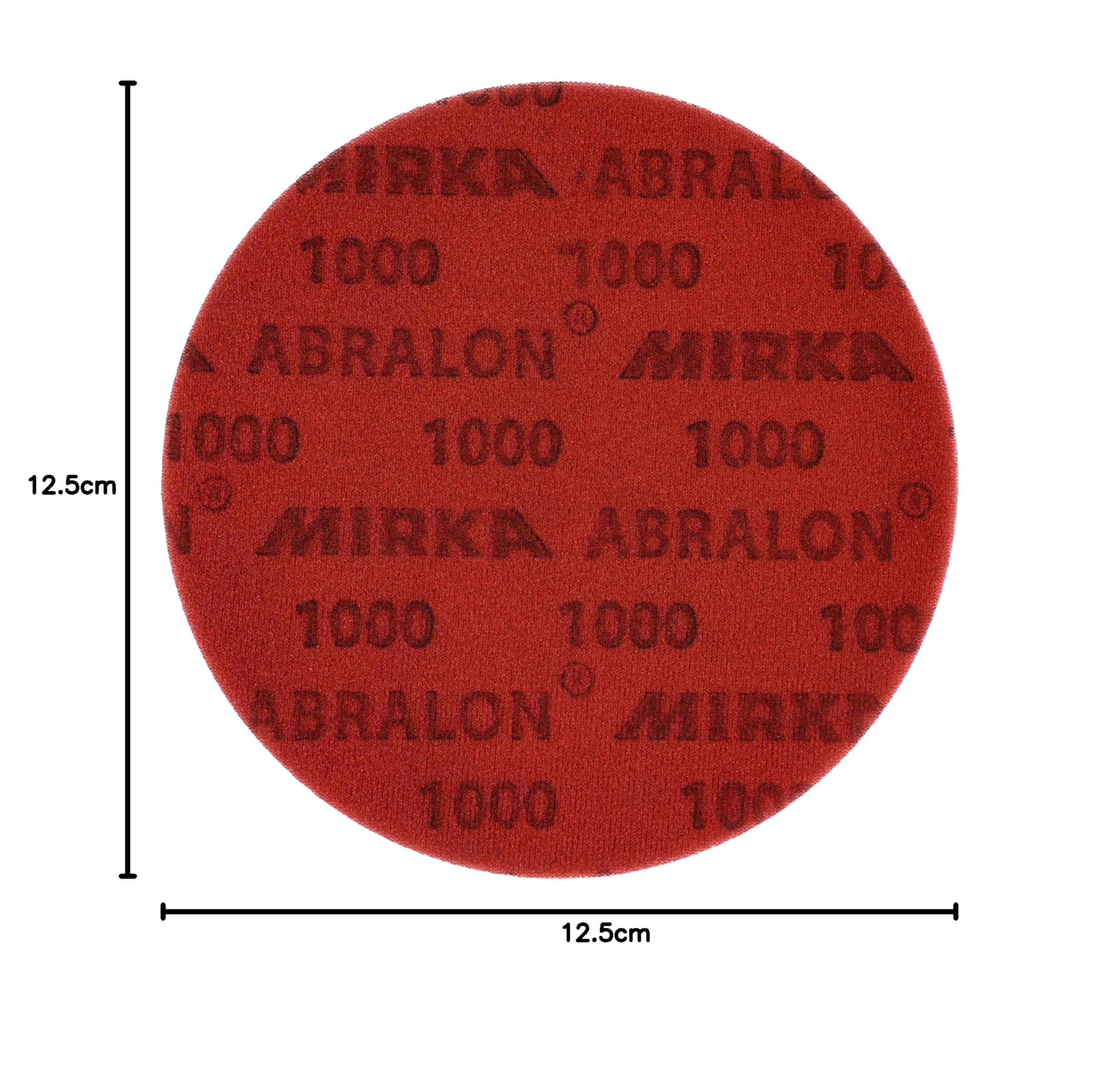 Mirka Abralon Schleifscheibe Polierscheibe Ø 125mm Klett 1000 Körnung, 20/Pack, zum Schleifen und Polieren von Lack, Holz, Plastik