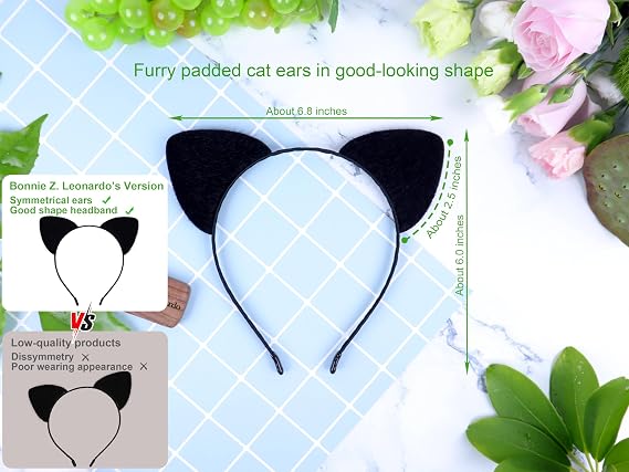 Bonnie Z. Leonardo Furry Padded Cat Ears Headband
