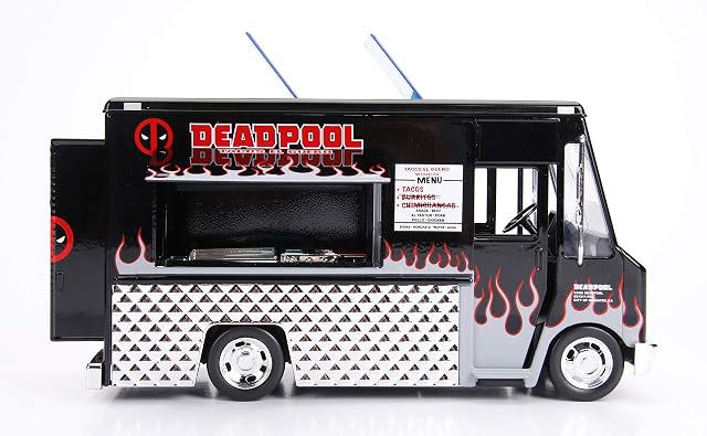 Foto 4 de 7 de Jada Toys Vehículo Taco Truck X-Force 7 cm. Deadpool. Diecast. 1:24