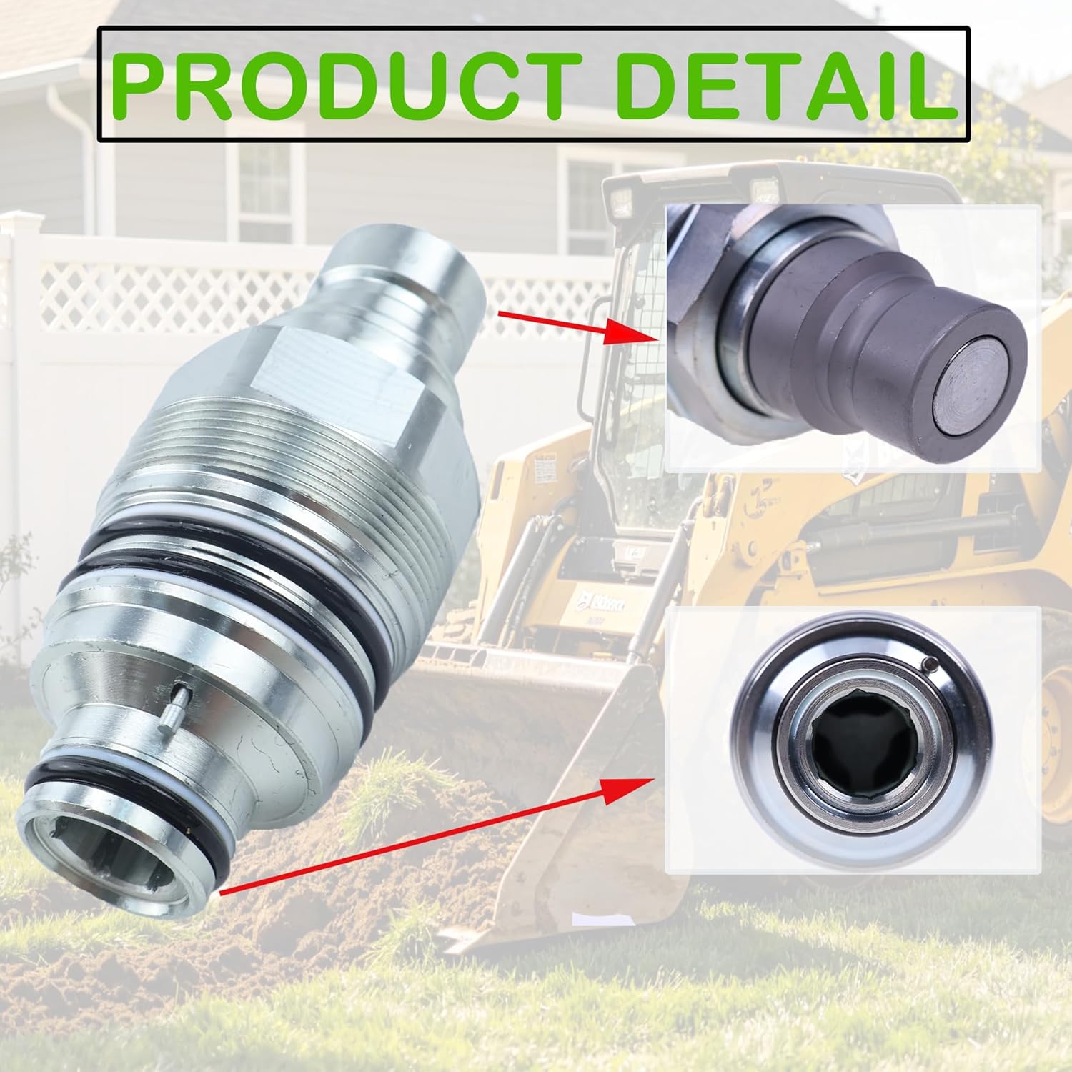 JEENDA Male Hydraulic Coupler 6679837 V0511-77140 for Kubota SVL75 SVL75-2 Bobcat 753 763 773 863 864 883 S130 S150 S160 S175 S185 S205 S220 S250 S300 S330 S510 S530 S550 T140 T180 T190 (Male)