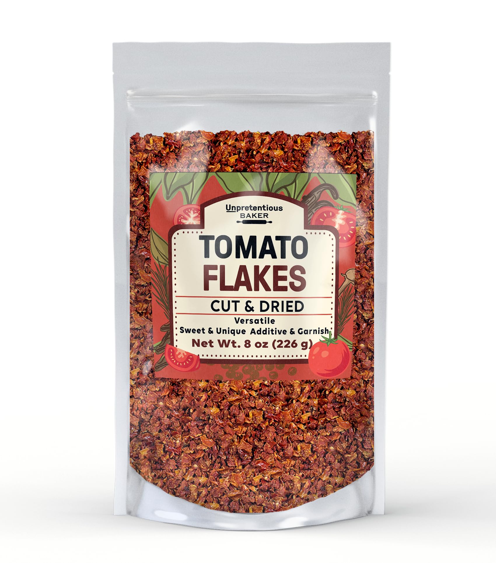 Unpretentious Tomato Flakes, 8 oz, Unique Flavor, Versatile, Soups & Sauces