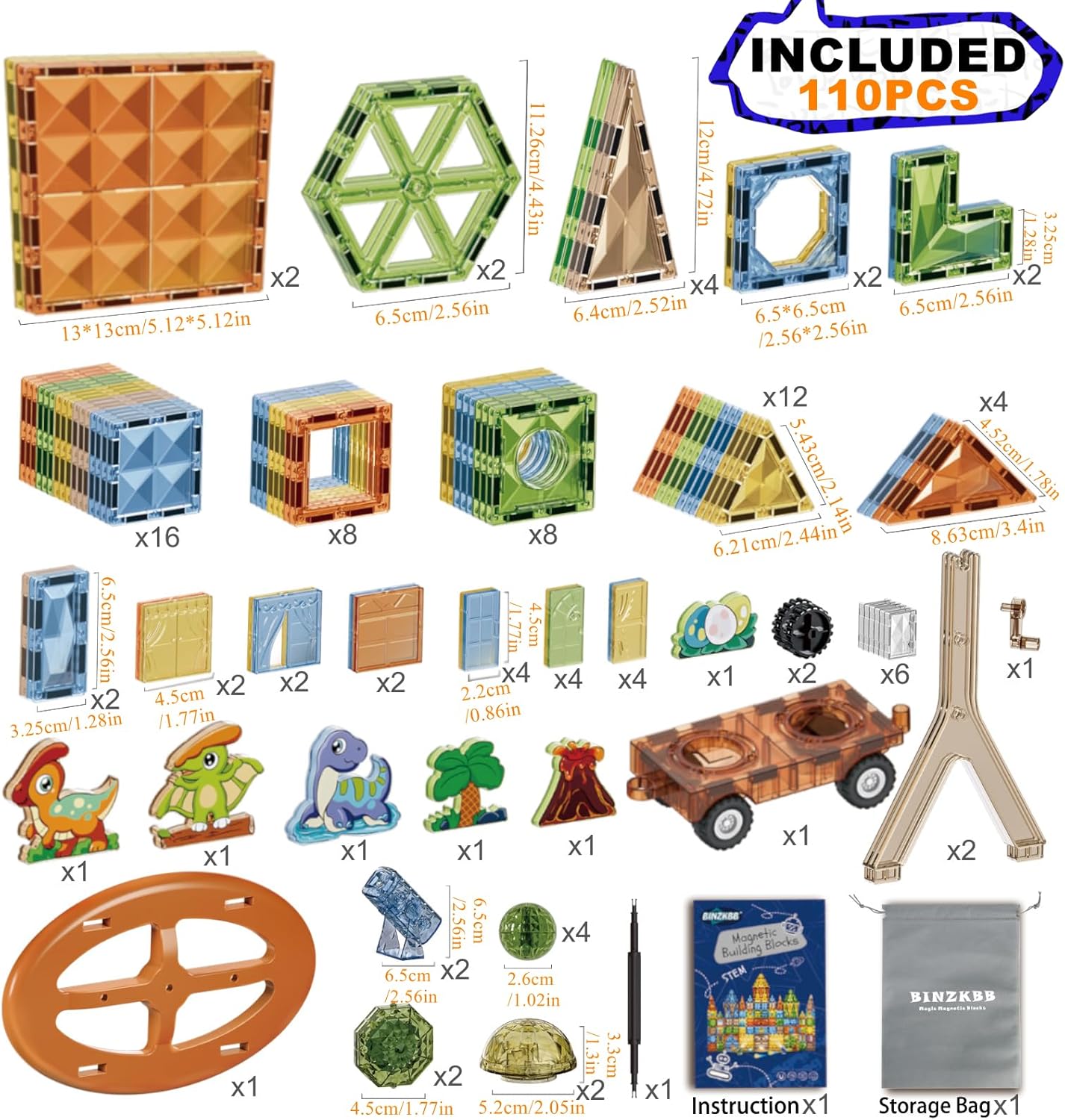 Toy Powerclix Magnetic Building Tiles Magnetic Tiles 110PCS 3D Lighted  Magnet Building Tanzania Ubuy