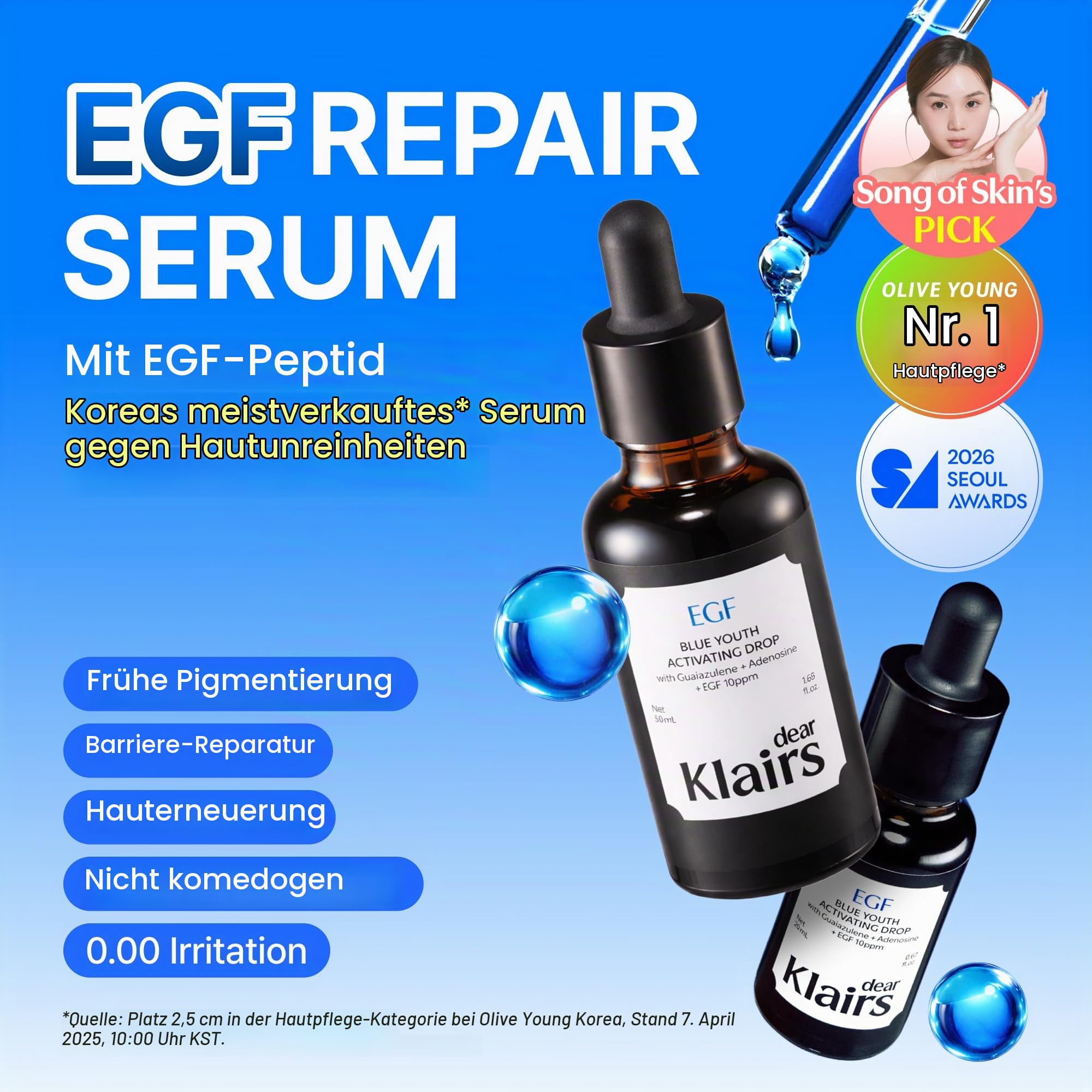 DearKlairs EGF Serum - Blue Youth Activating Drop