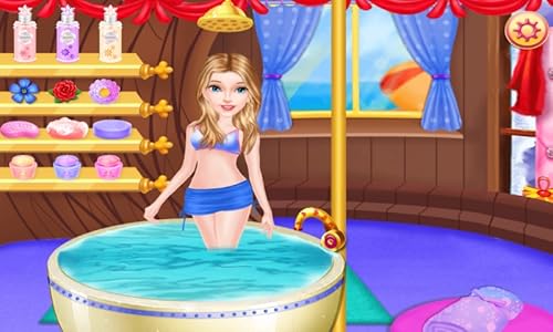 Princesa piscina e praia : spa, relaxar e festa na praia como uma princesa - jogo para crianças e me