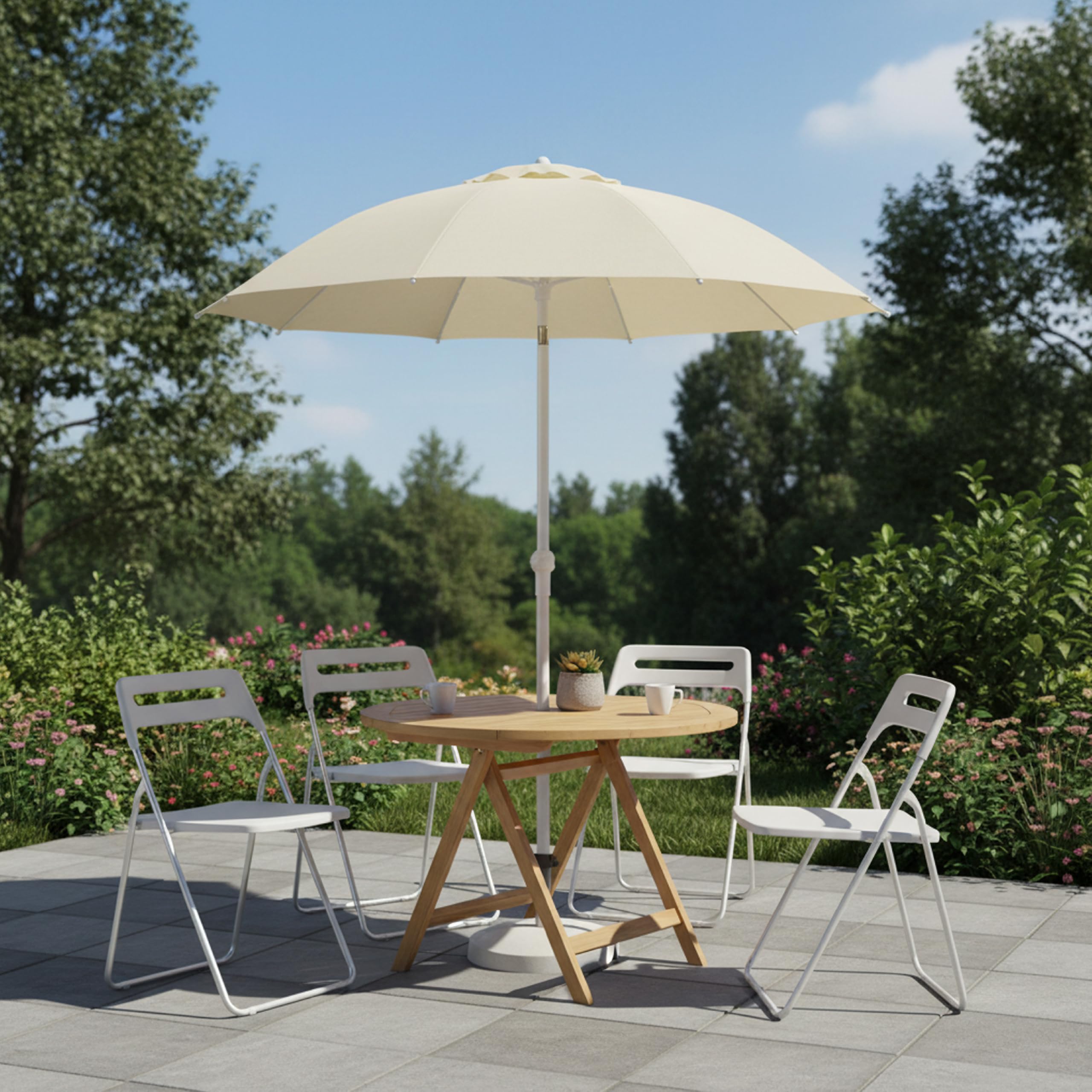 Baroni Home Sedia Pieghevole Salvaspazio, Sedia da Pranzo per Interno ed Esterno con Struttura in Acciaio, 42x38x78 cm (1 Pezzo, Bianco)