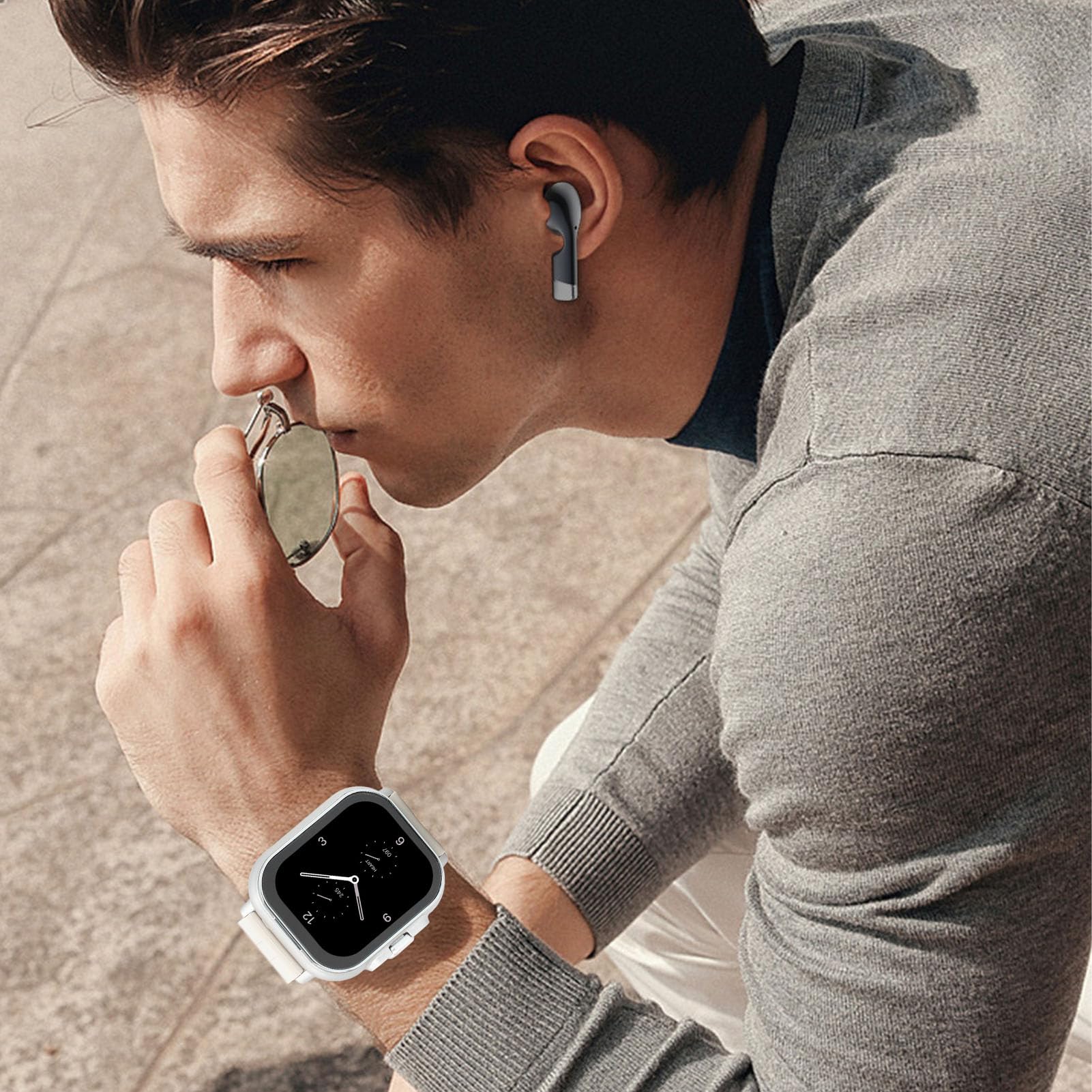 Montre Connectée 2 en 1 avec écouteurs pour Hommes et Femmes, Montre de Fitness avec écran HD de 2,01 Pouces, Batterie BT5.3 de 240 MAh, avec 120 Modes Sportifs pour