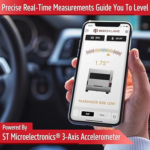 Miniatura 4 de Beech Lane Sistema de nivelación inalámbrico de autocaravana, fabricado en los Estados Unidos, aplicación de teléfono fácil de usar con medidas de