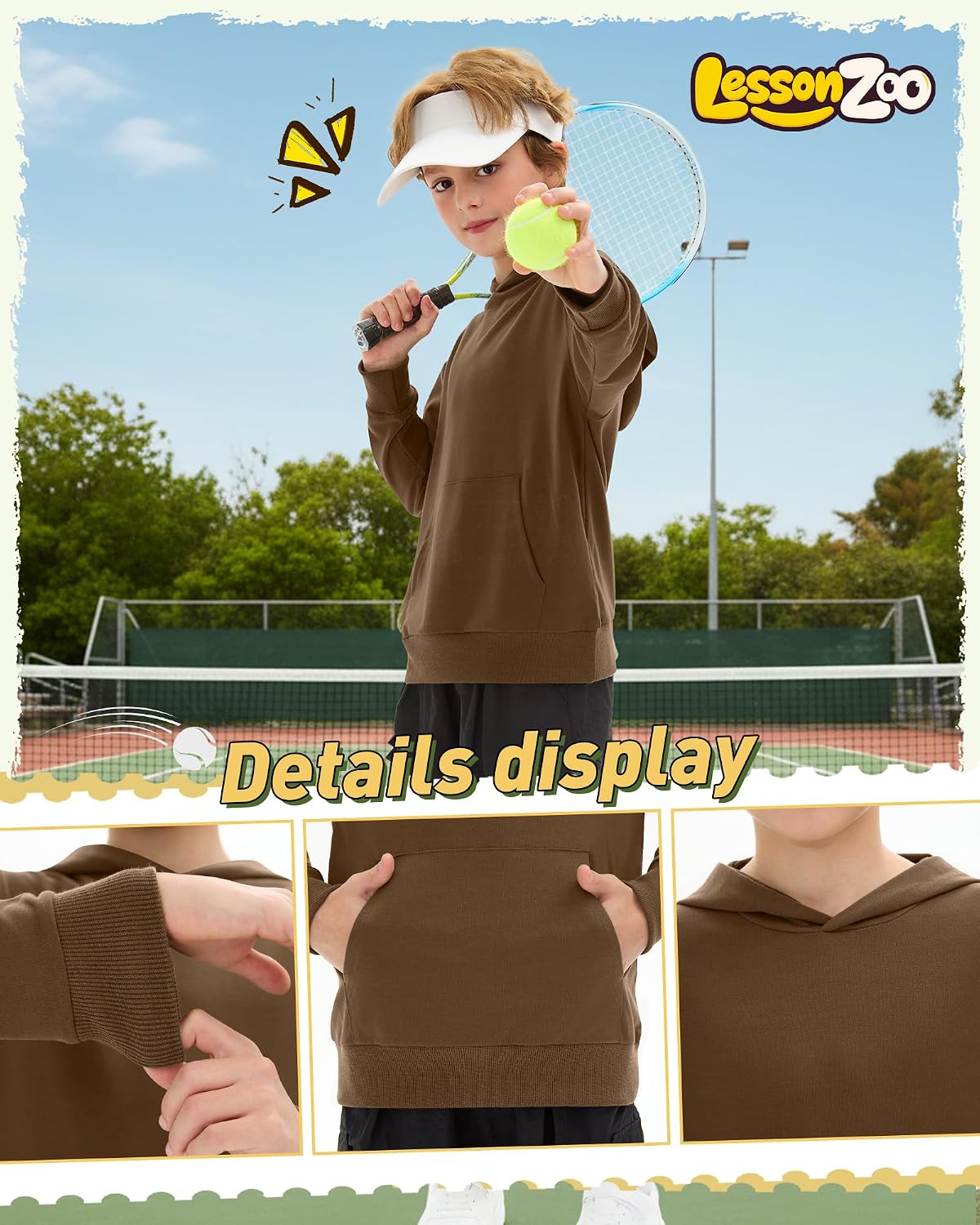3 Pack Boys Lightweight Hoodies 5-14 Years Long Sleeve Hooded Shirt with Pocket Kids Layering Thin Pullover Active