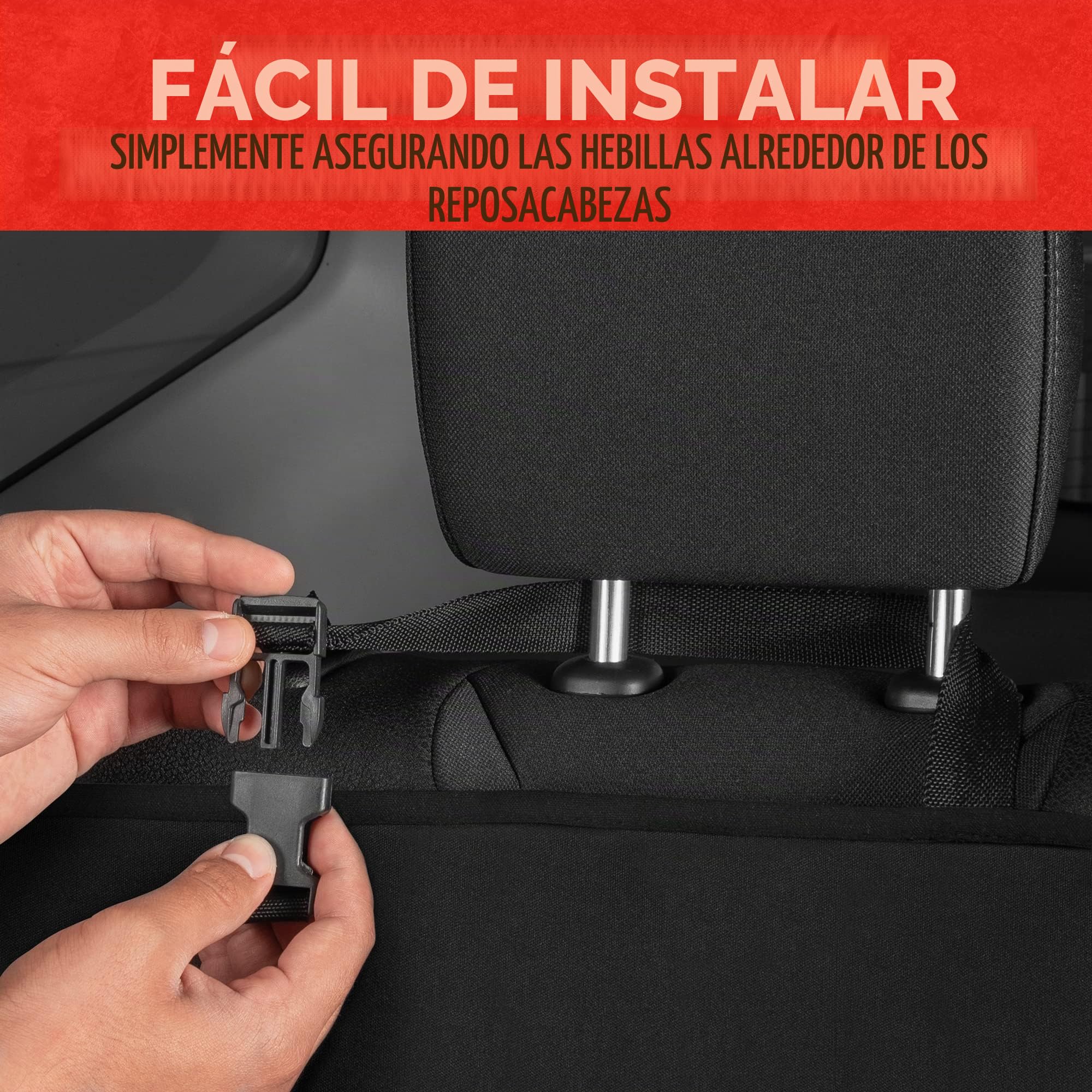 BDK AquaShield - Funda para asiento trasero de coche, funda trasera de neopreno impermeable para coches, camiones, furgonetas, SUV, protector ideal para niños y perros, accesorios automotrices (negro)
