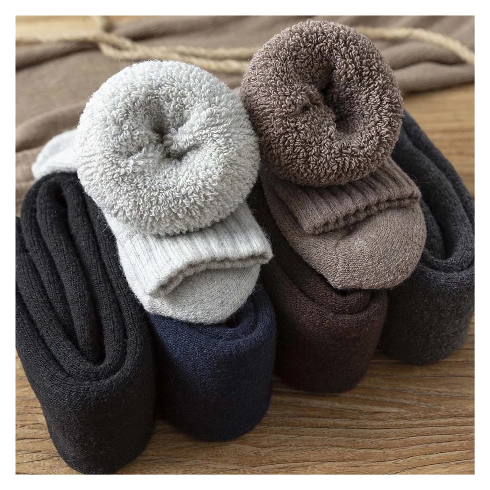 Chaussettes longues en laine chaudes et épaisses style compression homme