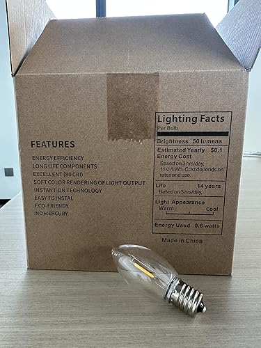 Miniatura 13 de KGC Paquete de 25 bombillas LED de repuesto S14 inastillables e impermeables, 1 W equivalente a 10 W, blanco cálido 2200 K para exteriores, bombilla