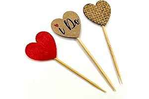 I DO Kraft Paper Heart Cupcake Toppers