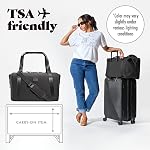 Fit & Fresh Premium Neoprene Weekender Bag, Travel Bag with Trolley Sleeve, Large Overnight Bag, Carry on Bag, Duffel Bags, Black