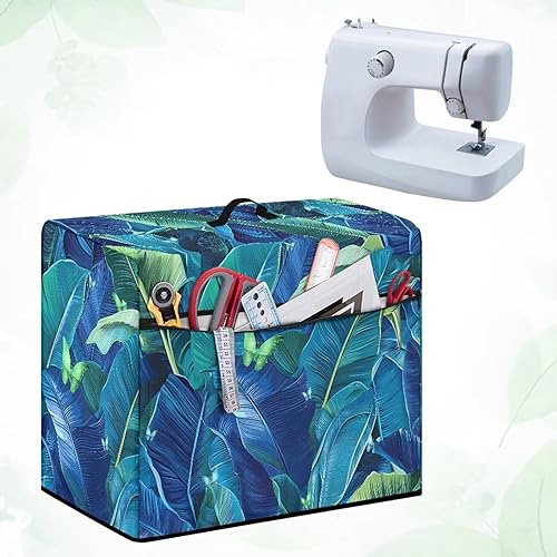 Miniatura 271 de Funda para máquina de coser de mariposas y flores con prácticos bolsillos, funda protectora con asa, para la mayoría de máquinas de coser estándar