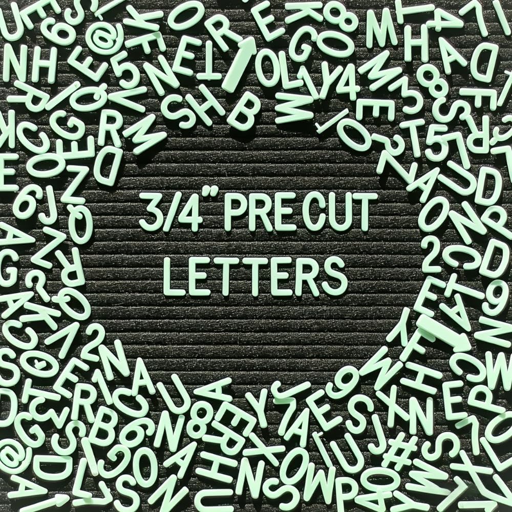 304 Pcs Pre-Cut Letter Board Letters – Ready to Use, No Cutting Required! – Secure Packaging Ensures Safe Delivery – White 0.75 Inch Changeable Felt Board Accessories for Holiday Decor & Creative Signs (Light Green)
