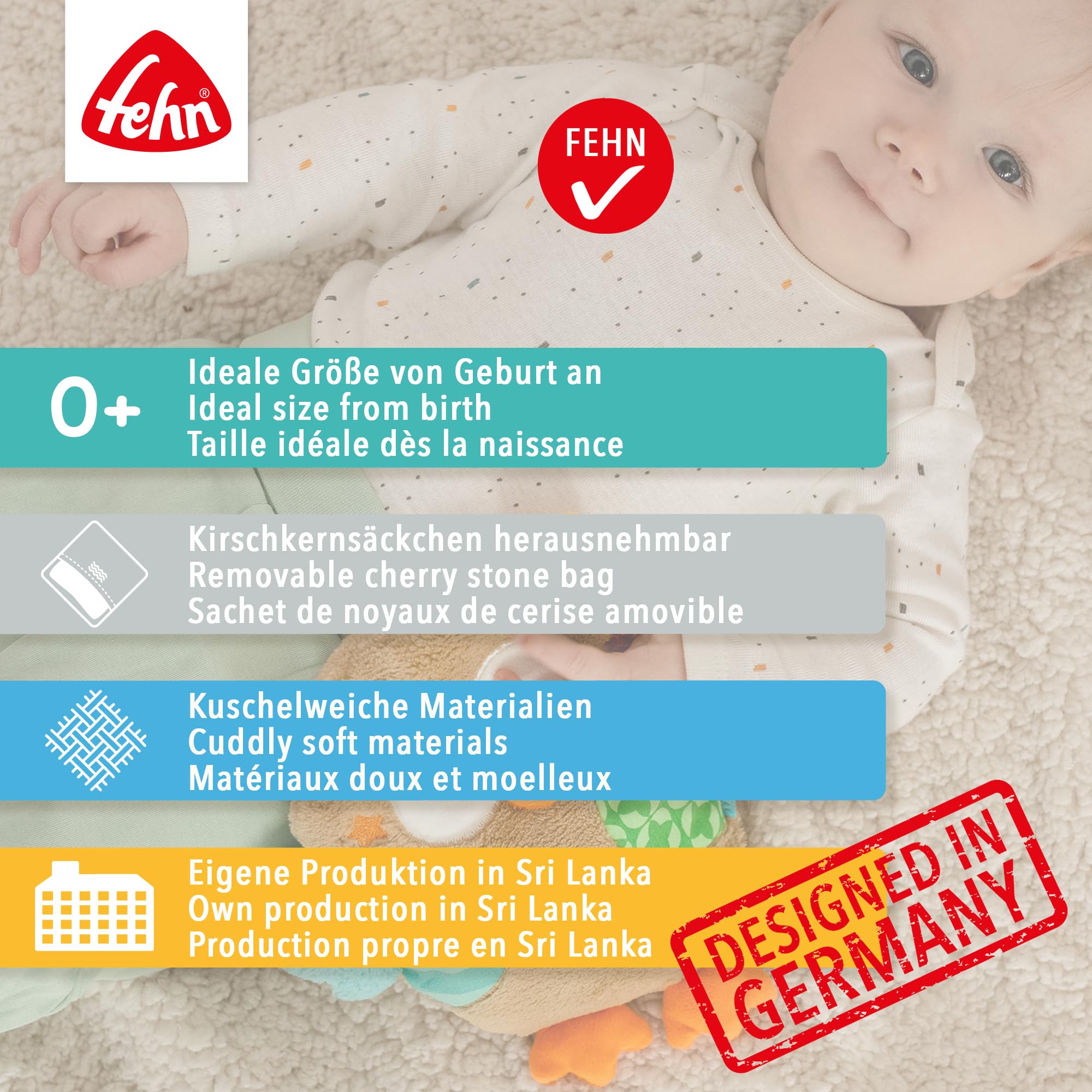 Fehn coussin aux noyaux de cerises koala - Coussin chauffant et rafraîchissans bienfaisants pour bébés et enfants dès la naissance - comme cadeau de naissance
