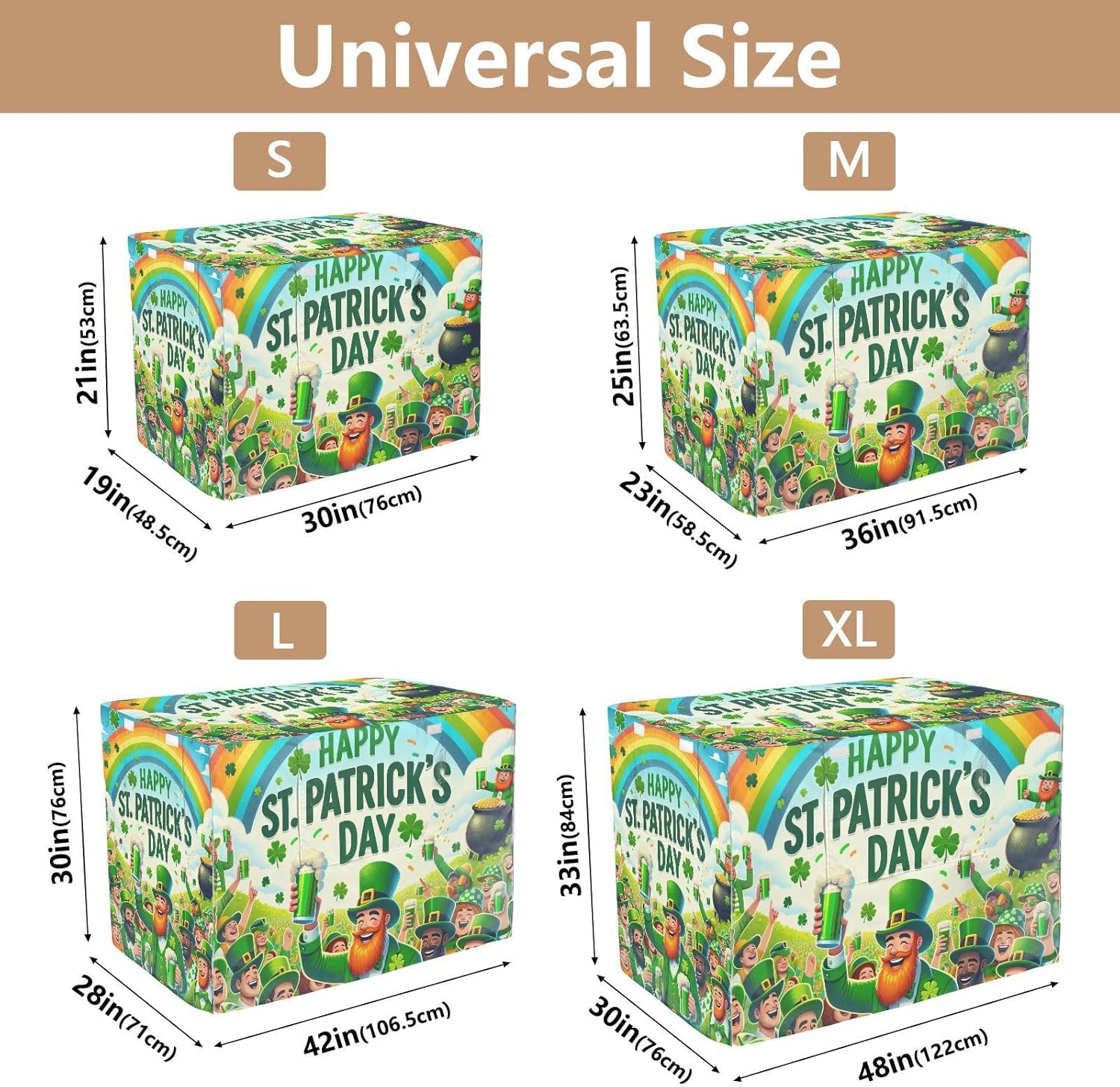 St Patricks Day Dog Crate Covers Mesh Window Panels, Covers for Pet Cages, X-Large