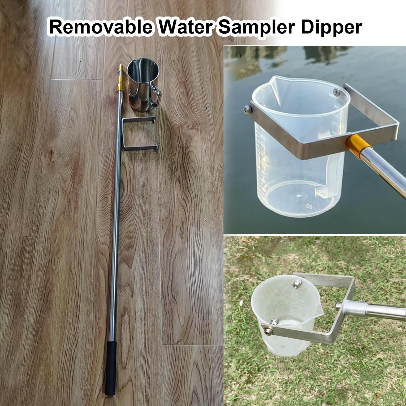 Muestreadores de laboratorio Muestreador de agua con varillas telescópicas, cuchara para muestreo de agua con cuchara telescópica de 500 ml/1000 ml, varilla de acero inoxidable(500ml Capacity,L 1.17 -
