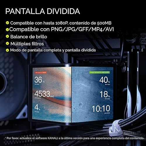 Miniatura 5 de TRYX Panorama 360 ARGB 14.173 in AIO 6.67 '' AMOLED Pantalla curva 3D Pantalla de efecto anamórfico personalizable AIO Cooler 14.173 in Asetek 8