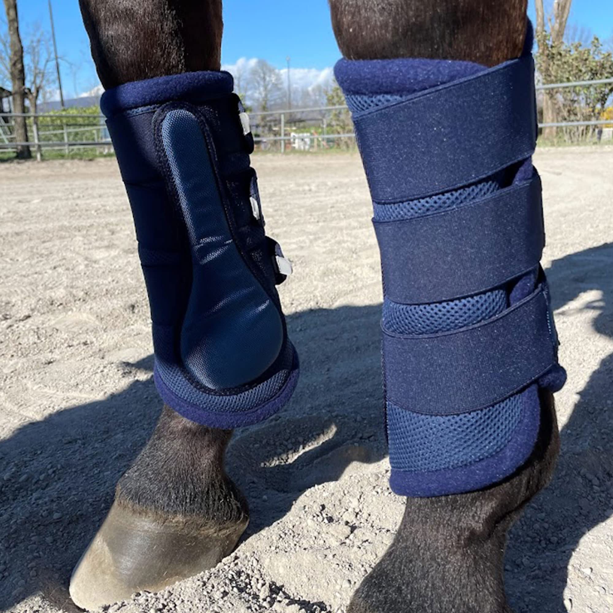 Horses Juego de 4 protectores de equitación para caballo, suave y resistente, máxima protección contra el tráfico y las virutas