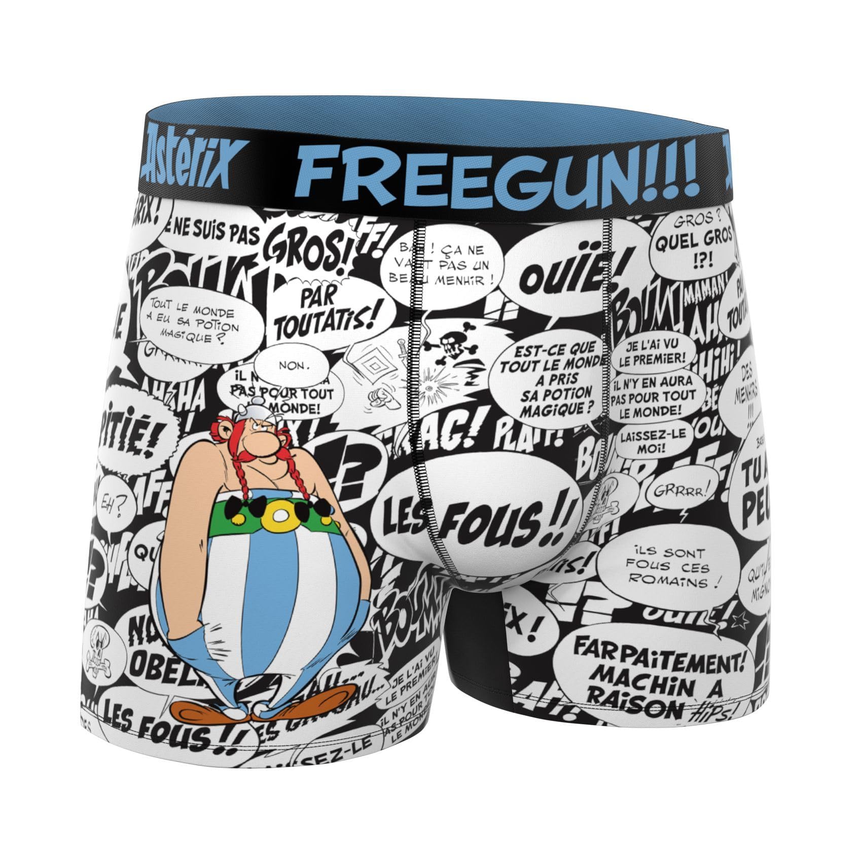 FREEGUN Boxershorts Herren Asterix Obelix Schildmotiv | Boxershorts Elastischer Bund und Baumwolle Comic Geschenk Originell