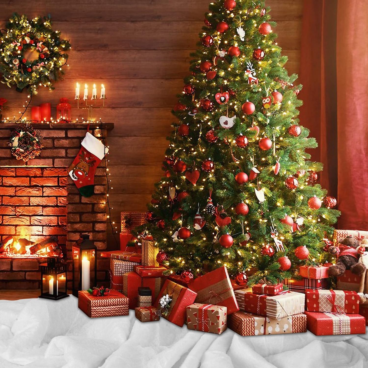 3 Pack Snow Blanket Roll- Fake Snow Blankets (8ftx3ft in Each) for Christmas Decorations,Artificial Snow Carpet Thick Soft and Fake Snow Cover for Xmas Winter Decor.