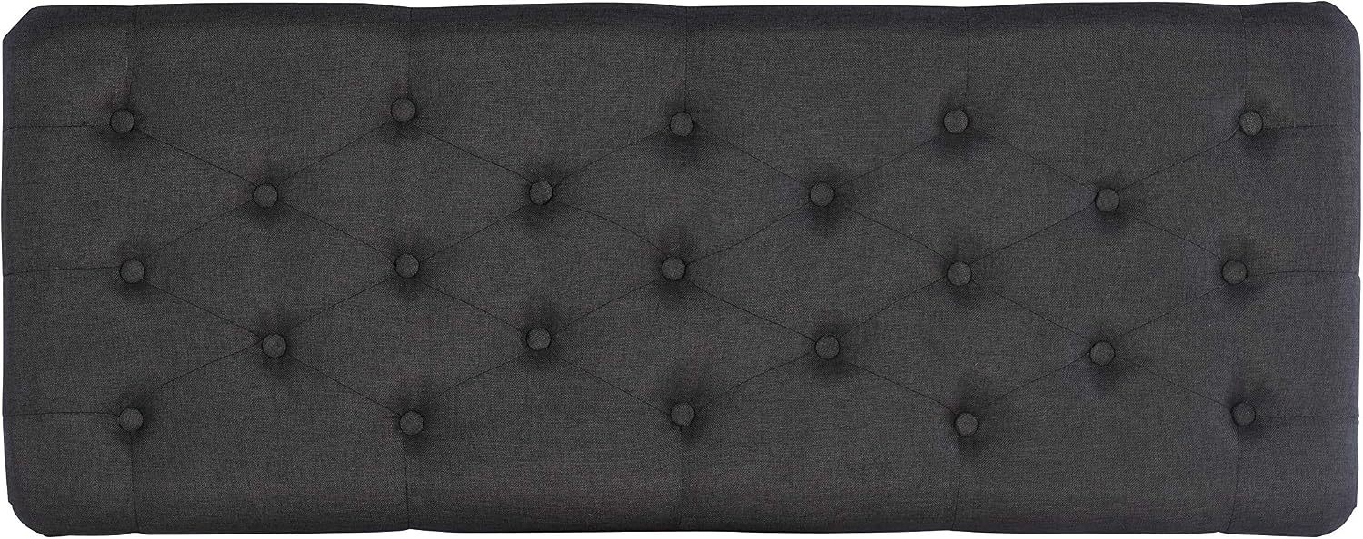 Linon Isabelle Bench, 50-Inch, Black