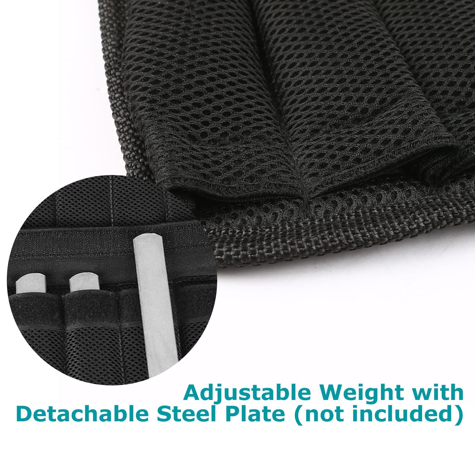 Gilet de Poids de 35 Kg avec Poids de 6 Kg pour les Jambes et 5 Kg pour les Bras, Gilet D'entraînement Réglable avec 32 Poches, Tissu en, Bretelles Absorbant les Chocs,