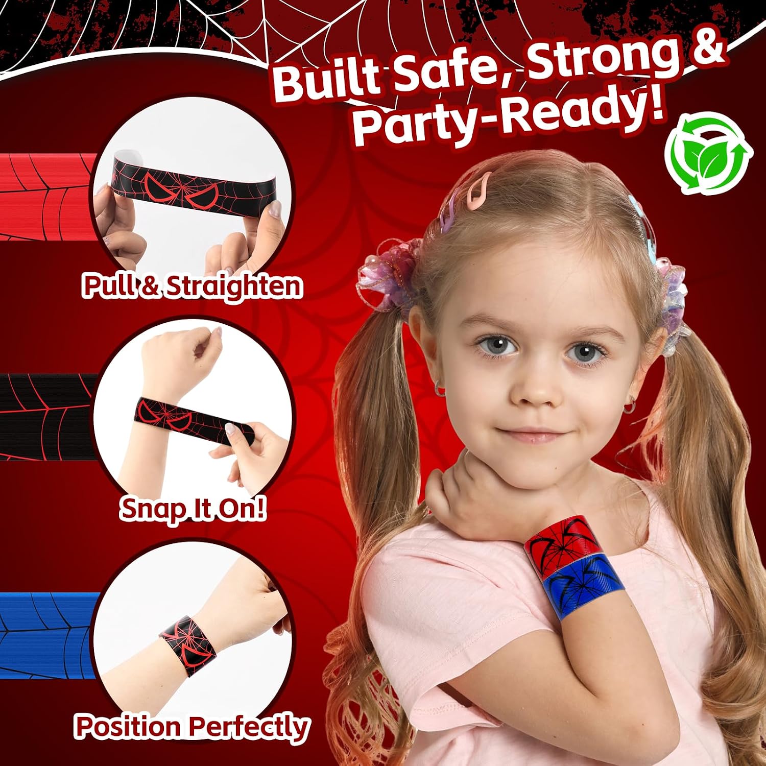 Spider Web Slap Wristband 24 Birthday