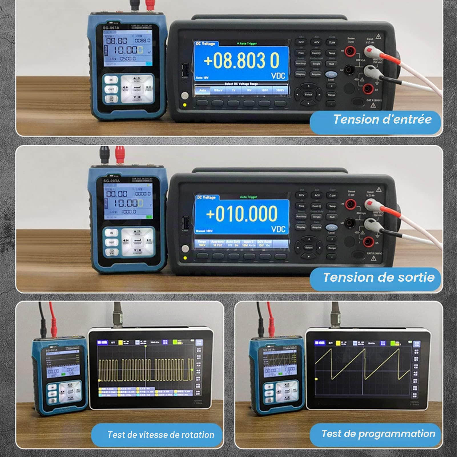 SG 003A Générateur de Source de Signal Multifonction Modes de Signal Multiples Fonction de Sortie Automatique Générateur de Fréquence de Tension D'affichage Numérique 2,4 Pouces pour le Débogage