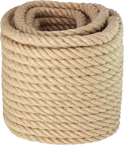 Miniatura 1 de Cuerda de Manila de 12 pulgada x 100 pies, cuerda de manila trenzada para paisajismo, manualidades, deportes, marina, proyectos y amarres