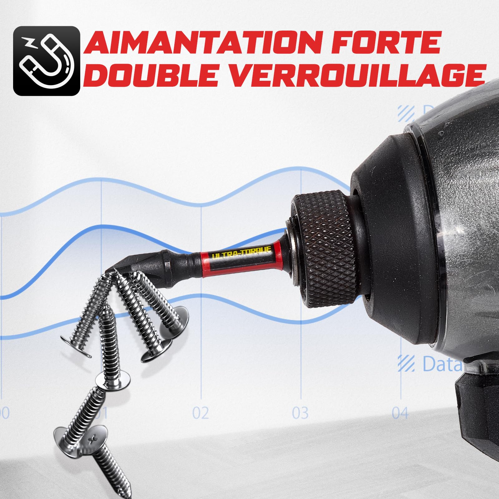 GEINXURN Set de 217 Embouts de Tournevis PH/PZ/Torx/Hex, Longueurs 25/50/75/150 mm, Tige Hexagonale 1/4", Acier Allié S2, Avec Porte-Embout Magnétique 60 mm et Anneau Magnétique