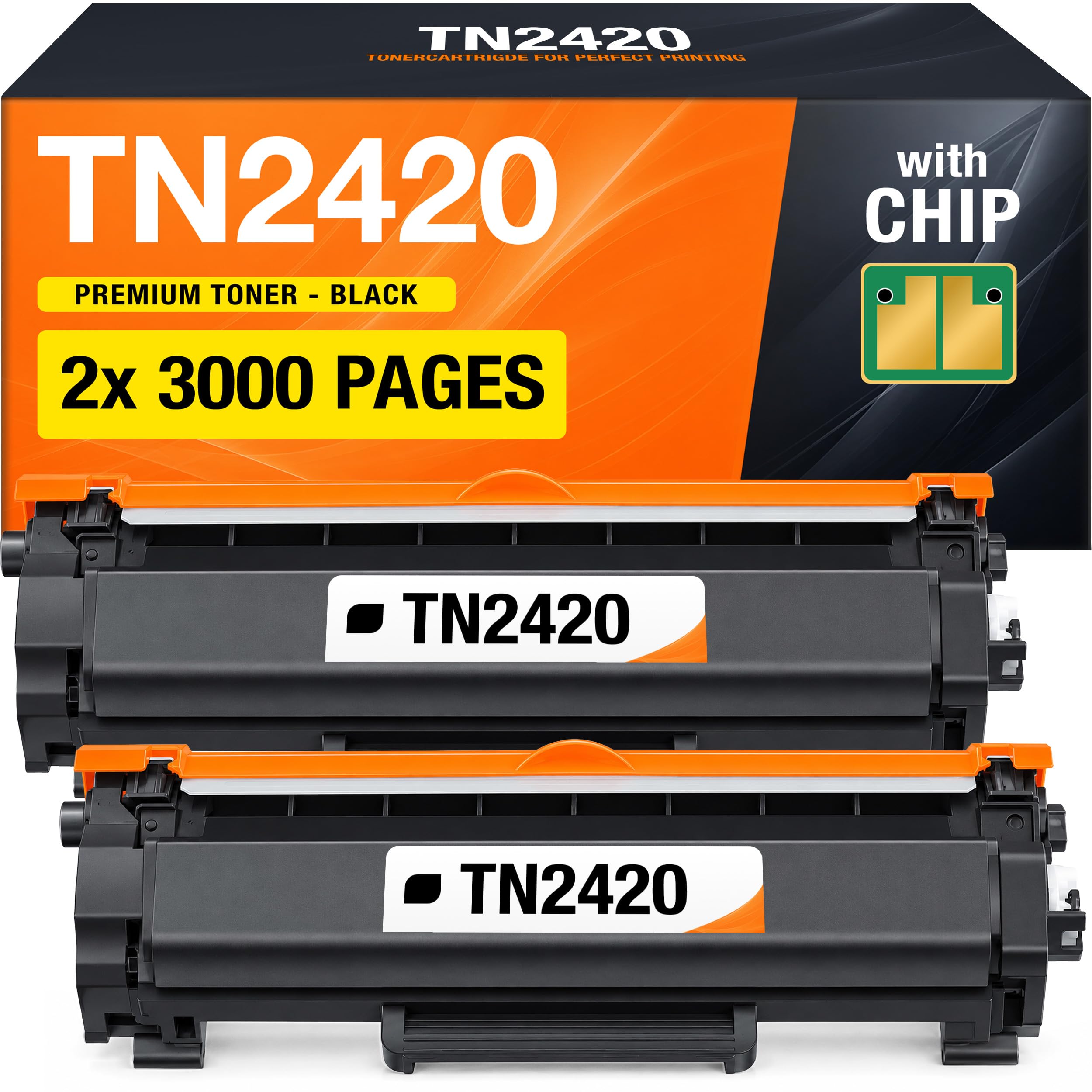 Supply Guy TN2420 TN 2420 Tonerem kompatybilny z Brother TN-2420 dla Brother MFC-L2710DW HL-L2350DW DCP-L2530DW MFC-L2710DN MFC-L2750DW HL-L2375DW 2x czarny Toner dla Brother MFC L2710DW HL L2350DW