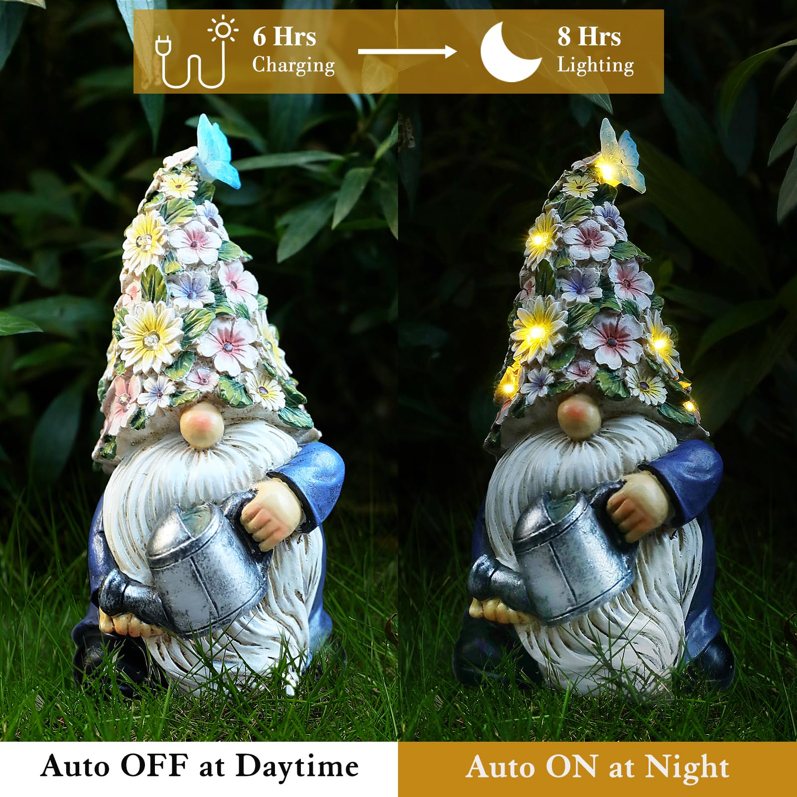 Arredo Giardino Set Di 6 Gnomi Da Giardino In Miniatura - Decorazioni In Resina Per Esterni E Interni Gnomi Divertenti Tavolo