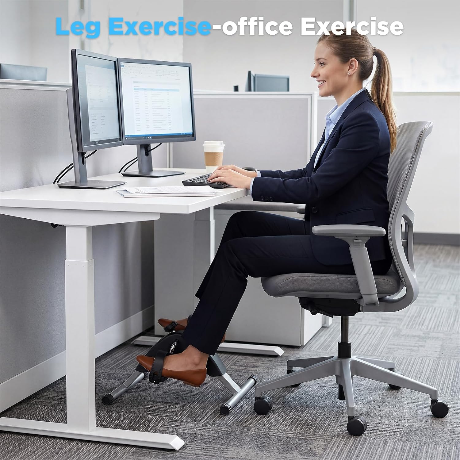 an Pedal Exerciser, Under Desk Bike for Adults, Mini Exercise Bike | Adjustable Resistance Foot Peddler for Sitting Desk, Under Desk Bike with LCD Monitor for Home Office